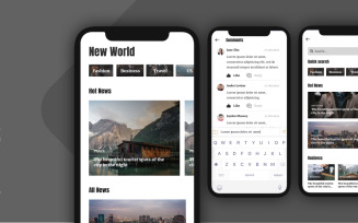 Caily News - Mobile App UI Elements