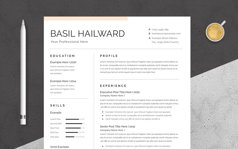 Clean Resume Layout with Cover Letter Resume Template