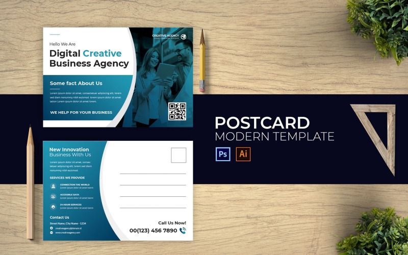Digital Creative Post Card Corporate Identity