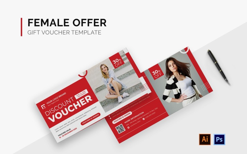 Female Offer Gift Voucher Corporate Identity