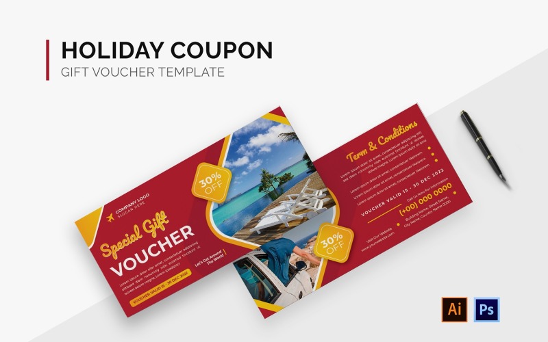 Holiday Coupon Gift Voucher Corporate Identity