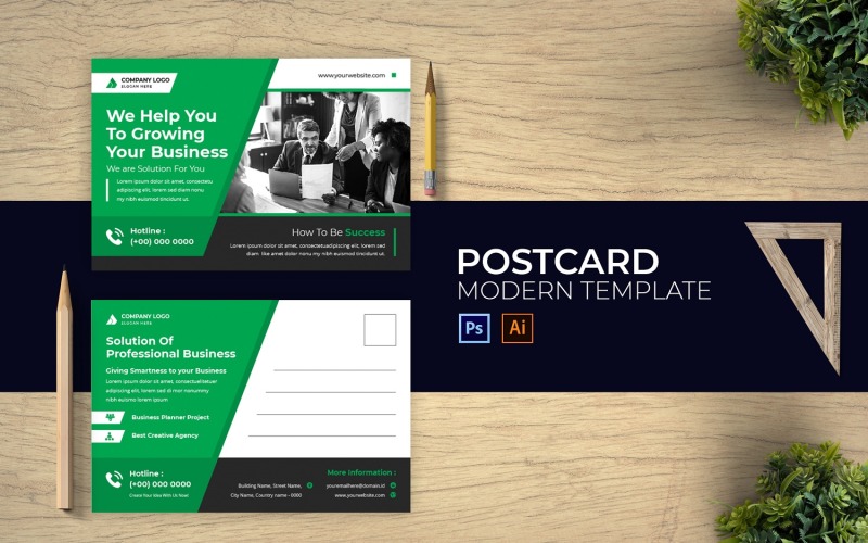 Professional Solution Post Card Corporate Identity