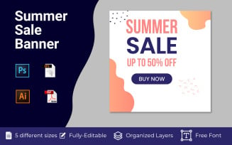 Social Media Posts Summer Sale Web Internet Ads