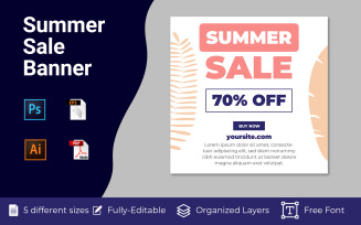 Summer Sale Banner Suitable For Banners Design Social Media
