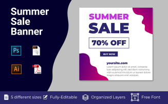 Summer Sale Banner Suitable For Social Discount Banners