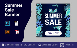 Summer Sale Social Media Discount Templates Design