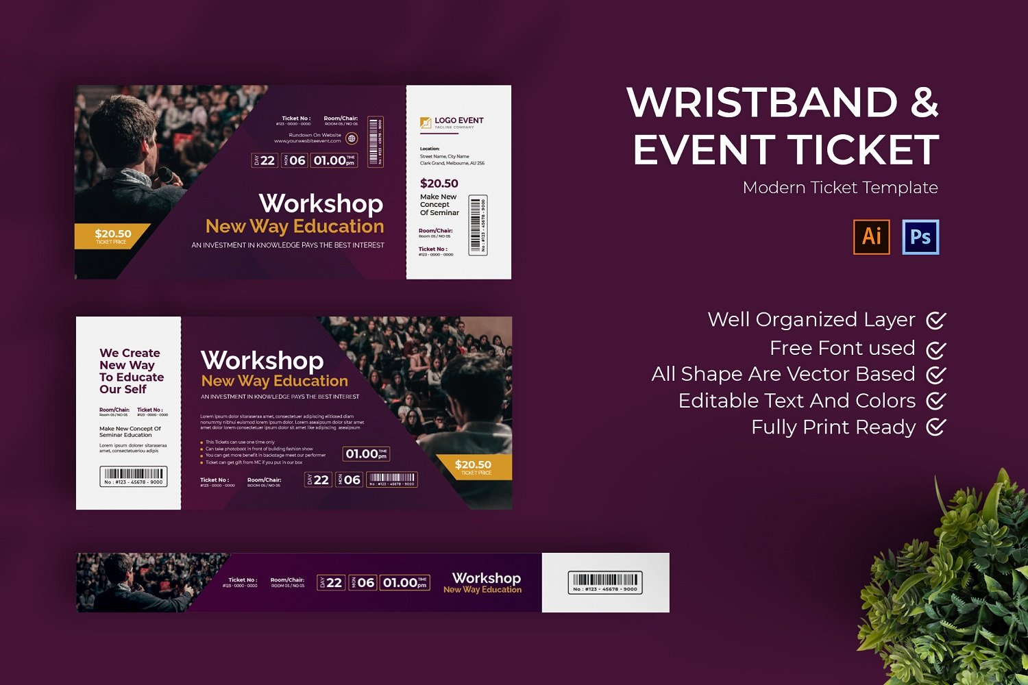 Kit Graphique #184645 Ticket Business Divers Modles Web - Logo template Preview