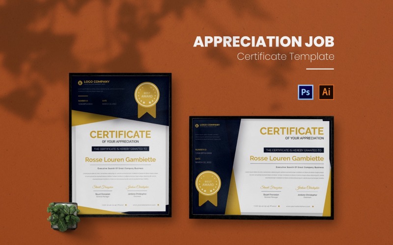 Appreciation Job Certificate template Certificate Template