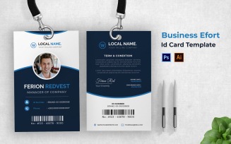 Business Effort Id Card Print Template