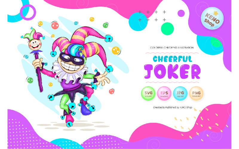 Cheerful Cartoon Joker Vector Vector Graphic