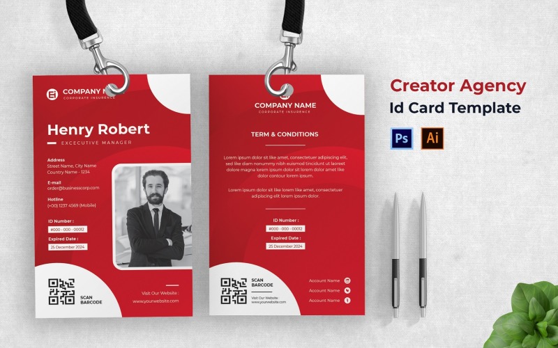 Creator Agency Id Card Print Template Corporate Identity