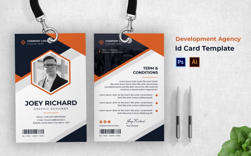 Development Agency Id Card Corporate Identity