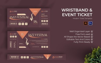 Jazz Festival Ticket Print Template