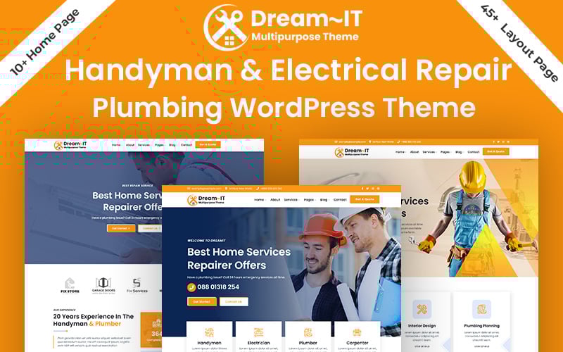 Tema WordPress per riparazioni di elettricisti e impianti idraulici DreamIT Tuttofare