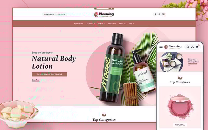 Blooming - OpenCart Theme for Online Cosmetics & Beauty Care OpenCart Template