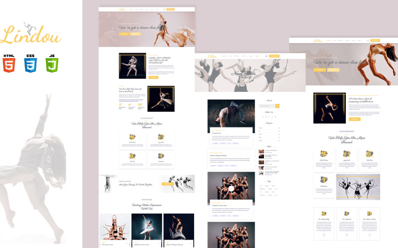 Lindou Dancing school Studio HTML5 Template Website Template