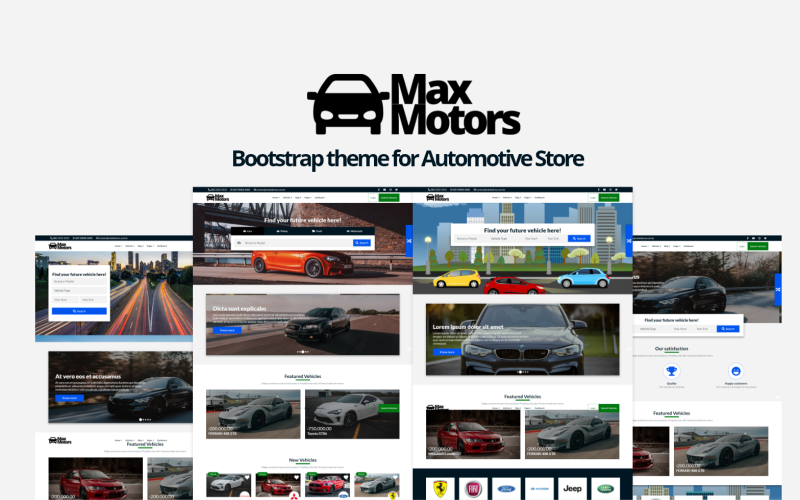 MaxMotors - Bootstrap Website template for Automotive Store Website Template