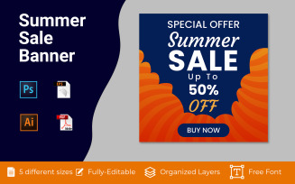 Social Media Summer Sale Web Banner Design