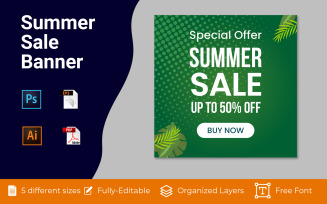 Summer Sale Ad Banner Background Design
