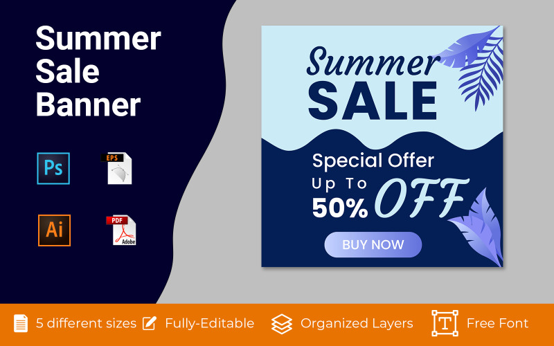 Summer Sale Landscape Ad Banner Design Social Media