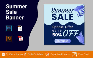 Summer Sale Landscape Ad Banner Design