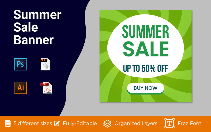Summer Sale Social Ad Banner Design Social Media