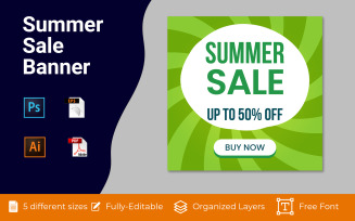 Summer Sale Social Ad Banner Design