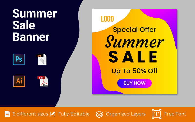 Summer Sale Social Ad Design Social Media