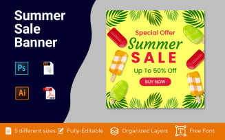 Summer Sale Social Advertising Flyer Design