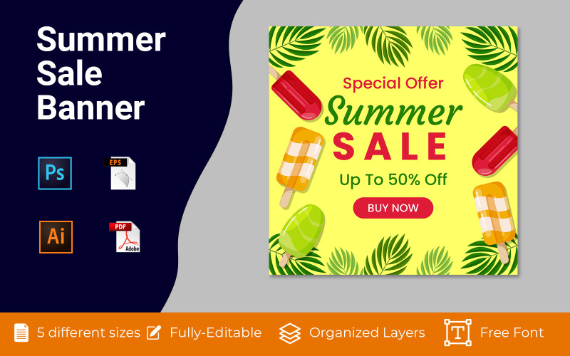 Summer Sale Social Advertising Flyer Design Social Media