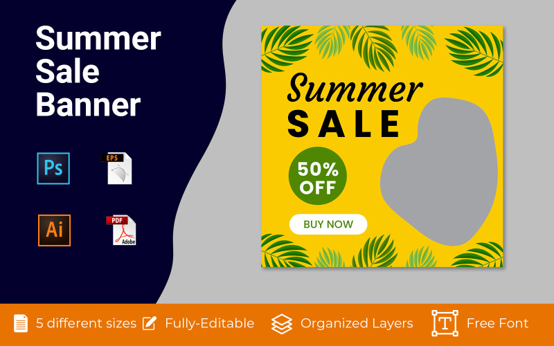Summer Sale Social Advertising Poster Design Social Media