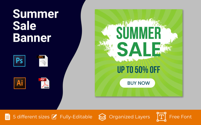 Summer Sale Social Story Ad Banner Design Social Media