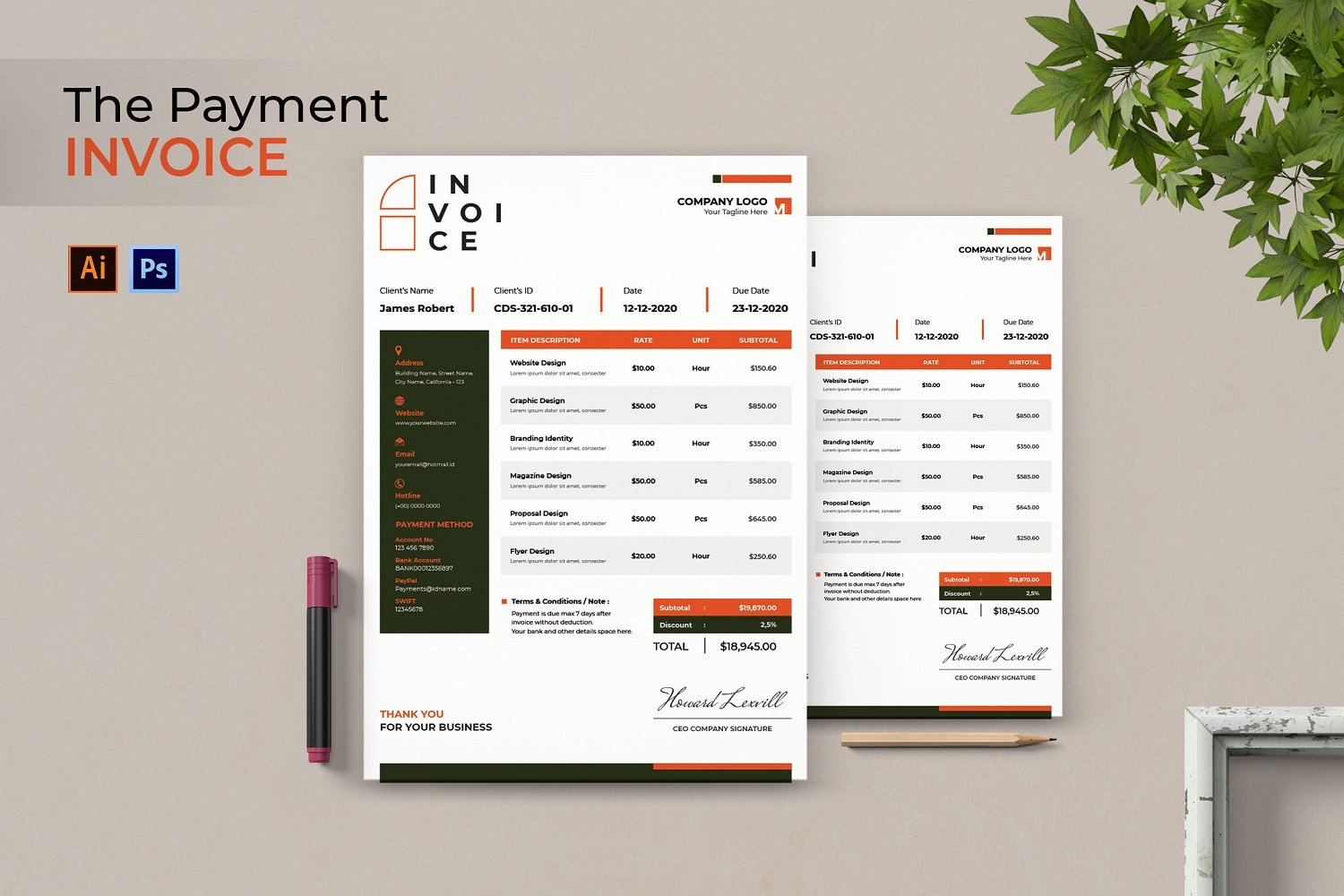 Kit Graphique #184941 Invoice Business Divers Modles Web - Logo template Preview