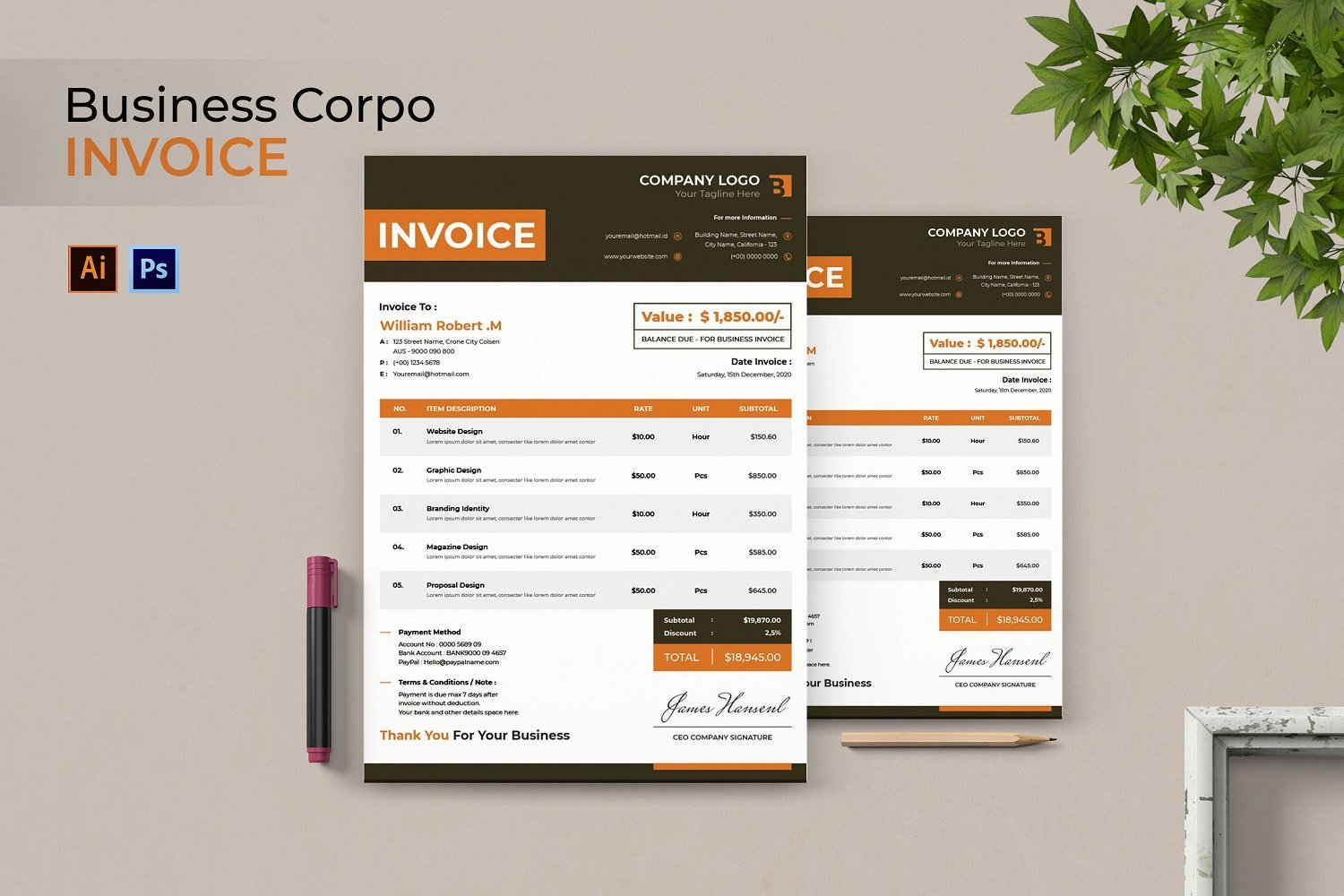 Kit Graphique #184943 Invoice Business Divers Modles Web - Logo template Preview