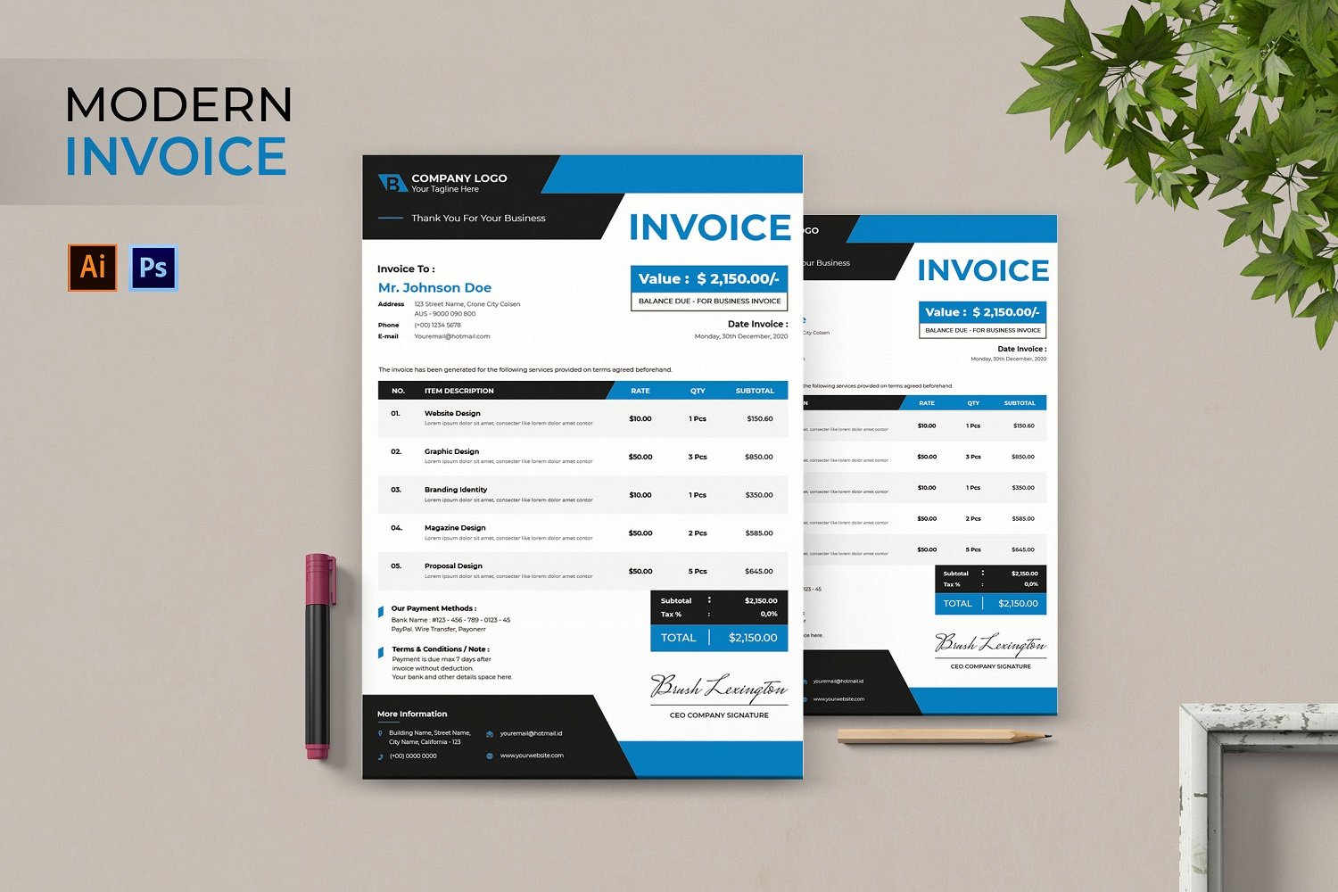 Kit Graphique #184947 Invoice Business Divers Modles Web - Logo template Preview