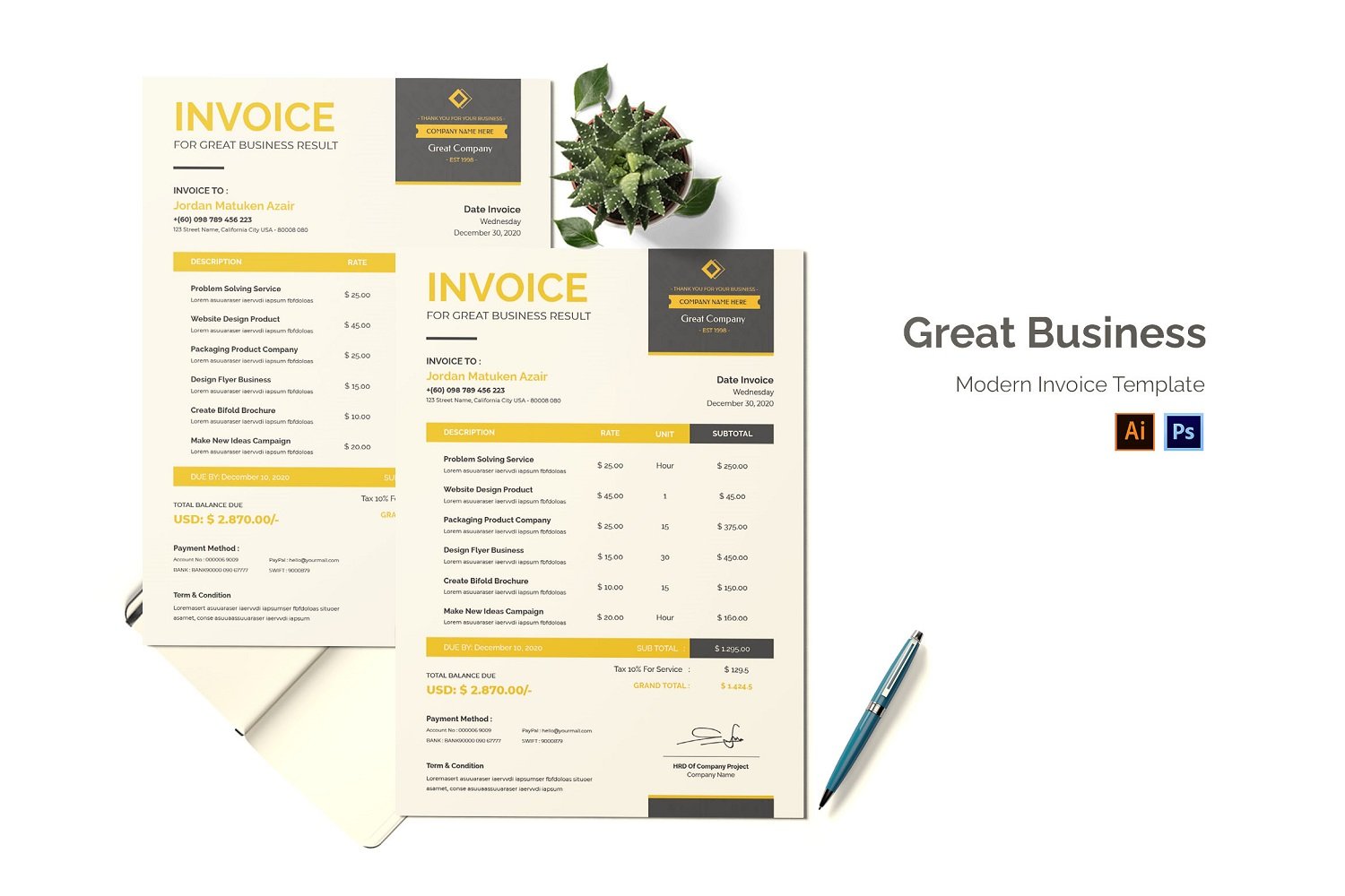 Kit Graphique #184953 Invoice Business Divers Modles Web - Logo template Preview