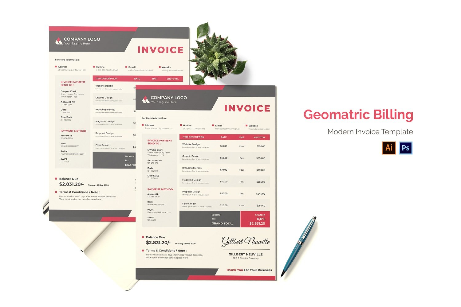 Kit Graphique #184962 Invoice Business Divers Modles Web - Logo template Preview