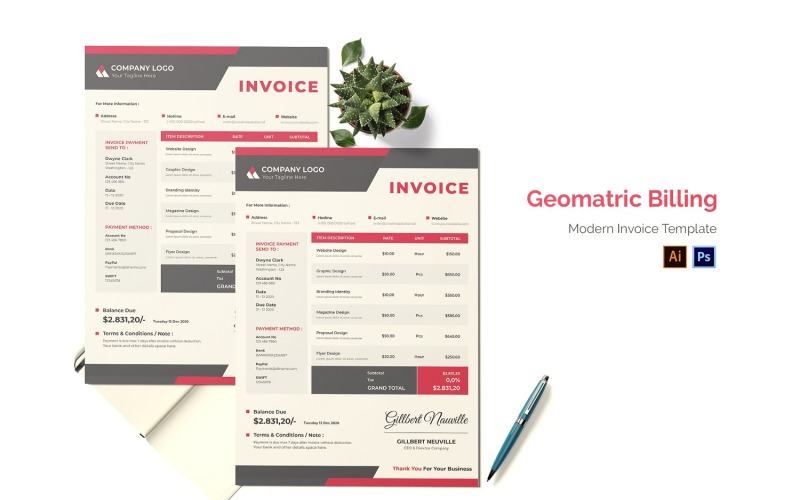 Geomatric Billing Invoice Corporate Identity