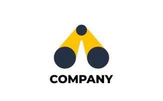 Letter A Flat Logo Design Template