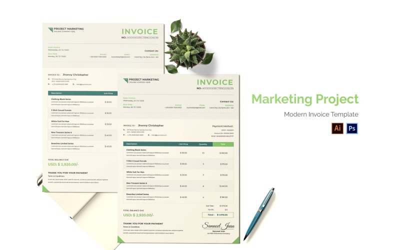 Marketing Project Invoice Corporate Identity