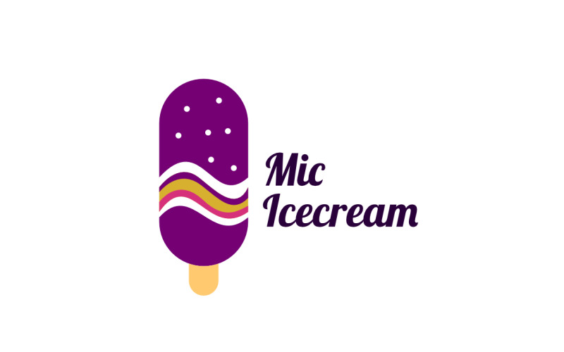 Mic Ice cream Logo Design template Logo Template