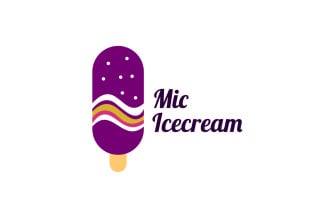 Mic Ice cream Logo Design template