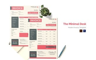 Minimal Desk Invoice Print Template