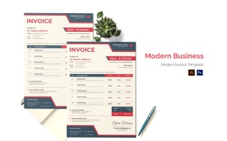 Modern Business Invoice Print Template