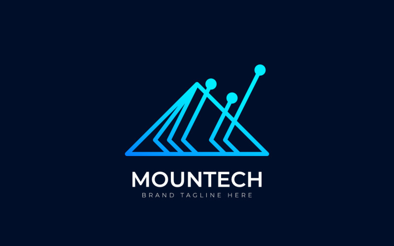 Mountain - Tech Gradient Logo template Logo Template