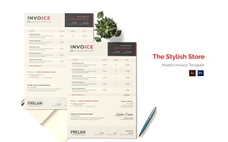 Stylish Store Invoice Print Template