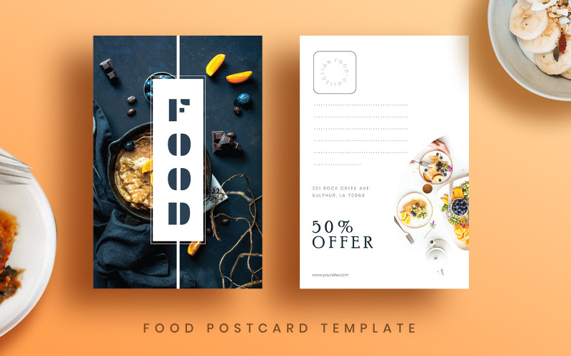 Trendy And Best Food Post Card Corporate Identity