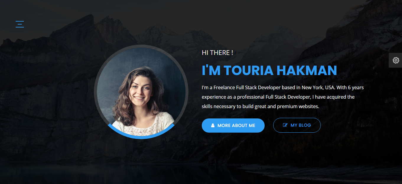 Touria - Personal Portfolio Landing Page Template