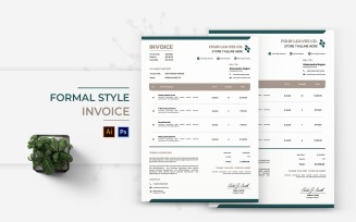 Formal Style Invoice Print Template