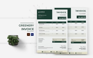 Greenery Invoice Print Template